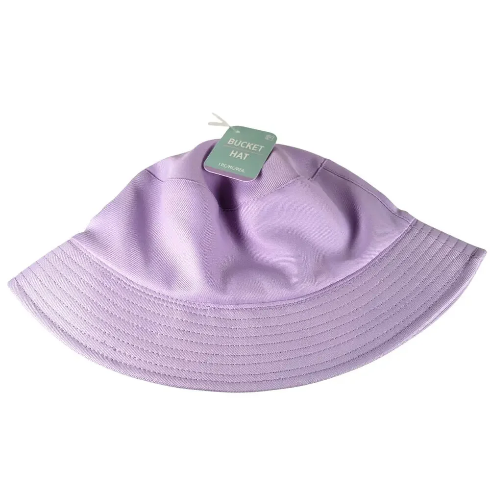 Lavender Bucket Hat Adult Novelty Cap Lightweight Solid Color Summer Sun Unlined